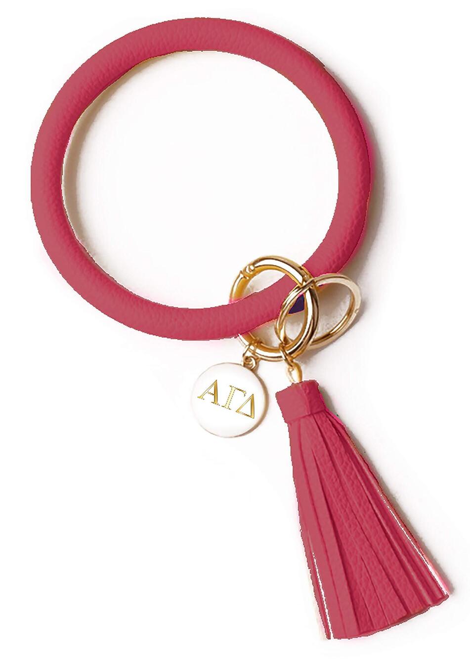 4535 AGD Bangle Keychain - Alpha Gamma Delta Red Ring Keychain